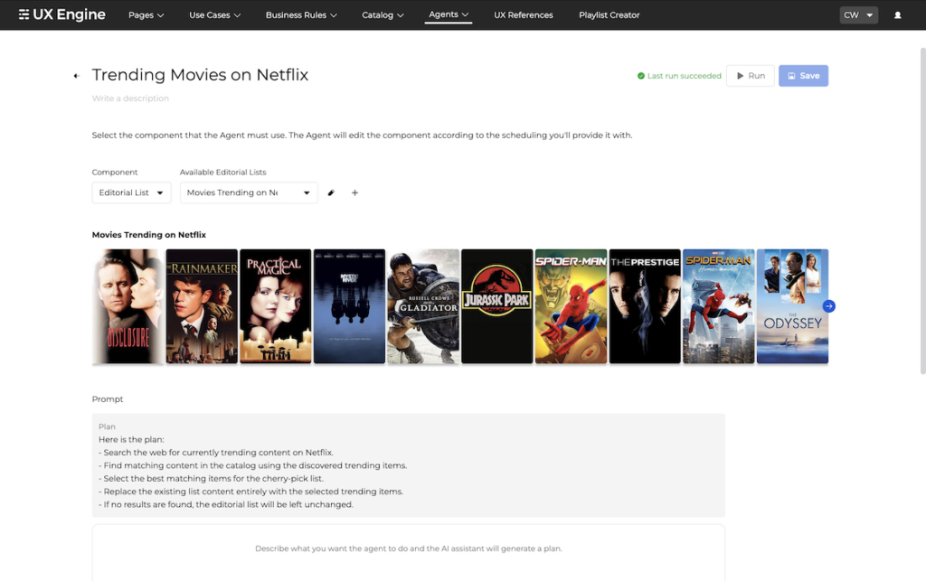ContentWise UX Engine 11 Agent Tasks